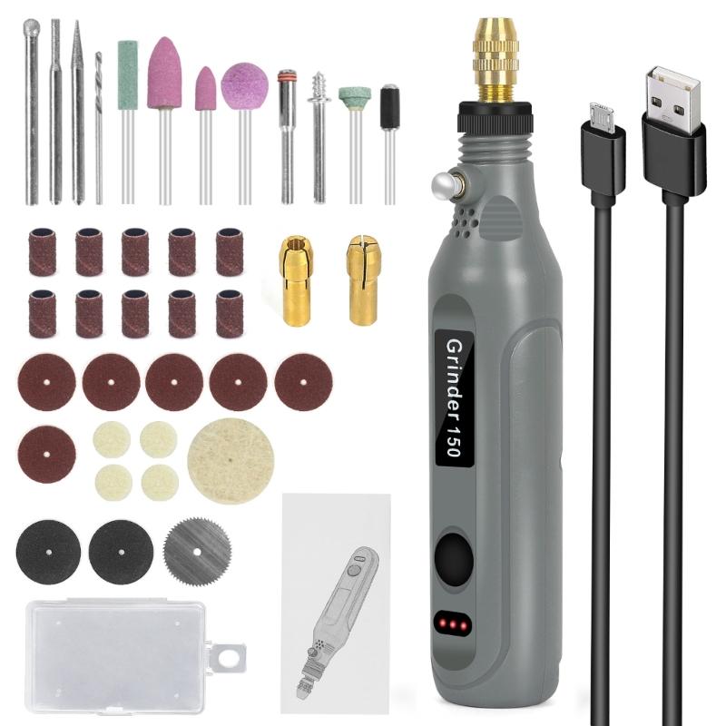 Handheld Mini Cordless Rotary Tool 3 Speed Electric Grinder Accessories Rechargeable for Engraving Cutting Polishing