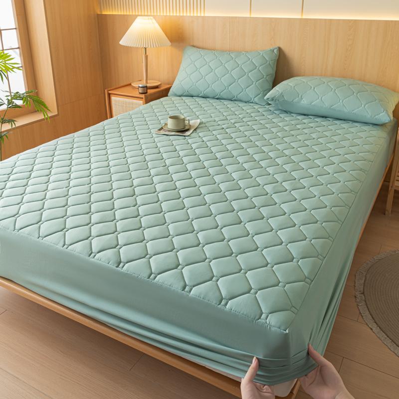 1pc Gray Mattress Cover Waterproof Bed Covers Quilted Fitted Sheet Thickened Bedsheet for Home Housses De matelas(No Pillowcase)