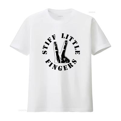 T-shirt Punk Rock Uomo Dita Mignoli Strette Segno V Classica per Anime Ribelli vintage Lavata