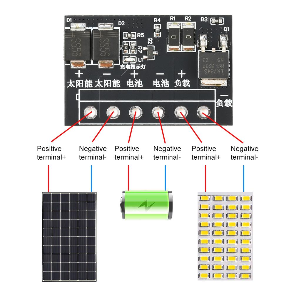 DC 3-45V Solar Street Light Controller LED Drive Board Fully Automatic Light Control Circuit Board for Courtyard Street Lamp DIY