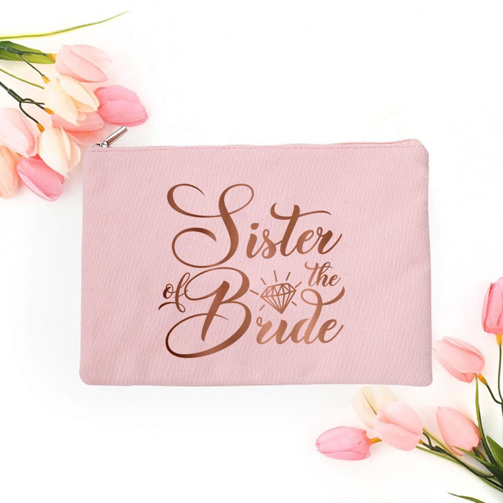 Team Bride Makeup Bag Bachelorette Party Cosmetic Bags Purse Bridesmaid Toiletries Organizer Pouch Wedding Bride Shower Gifts