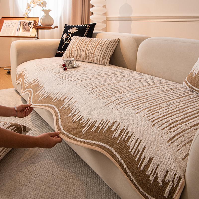 Living Room Sofa Cushion Universal In All Seasons, Simple Holiday Chenier Sofa Cover Blanket Backrest Armrest Towel Autumn And Winter