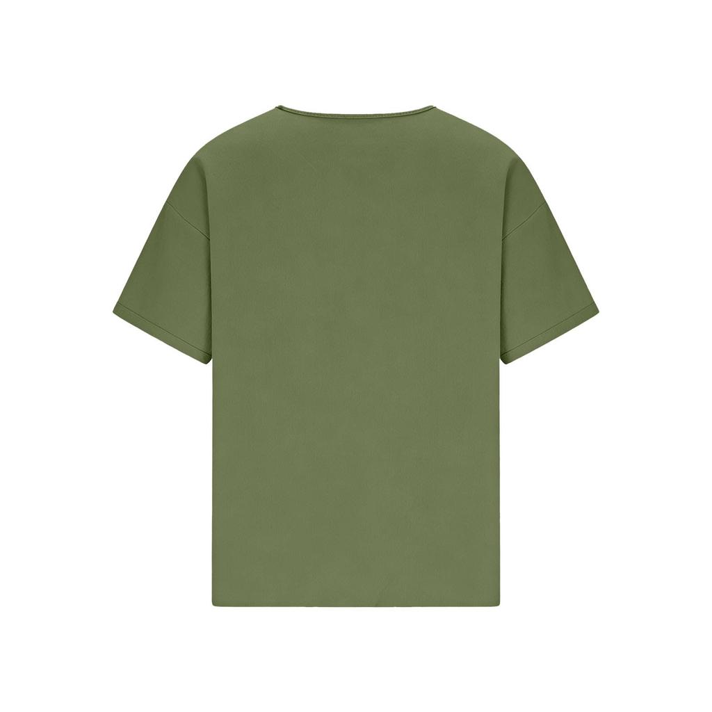 Womens Loose Fit Cotton Linen Crew Neck Casual Short Sleeve Top Relaxed Plain Blouse Comfortable Everyday Shirt for Ladies