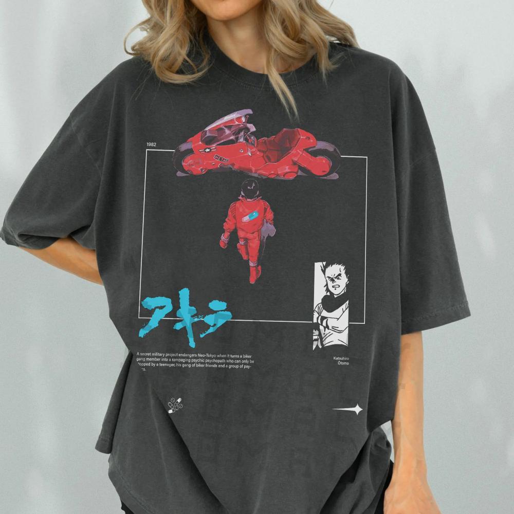 

Unisexga New Tokyo Cyberpunk Pattern Tshirt Gift for Anime Movie Enthusiasts 80s Akira Style Japanese Kinda Bicycle Tshirt S