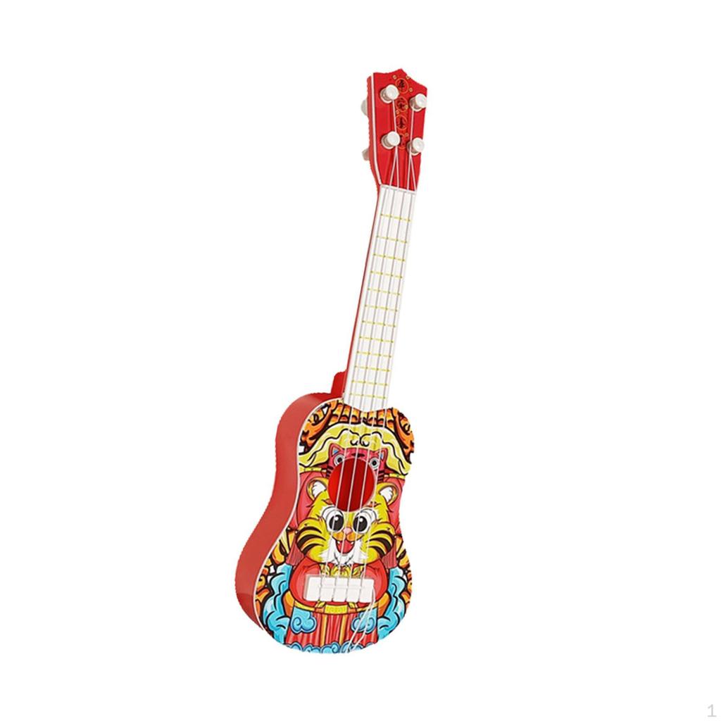 Simulation Ukulele Toy Acoustic Early Educational Tunable Cartoon 4 Strings for Kids Girls