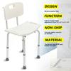 Adjustable Medical Shower Chair Bath Tub Seat Bench Stool Detachable Backrest White+Silver