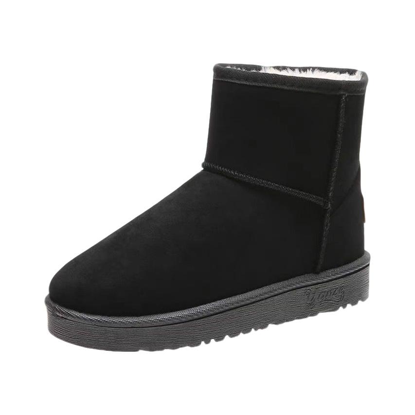 Fleece thickened snow boots short boots autumn and winter new comfortable warm cotton shoes flat women's shoes short boots
