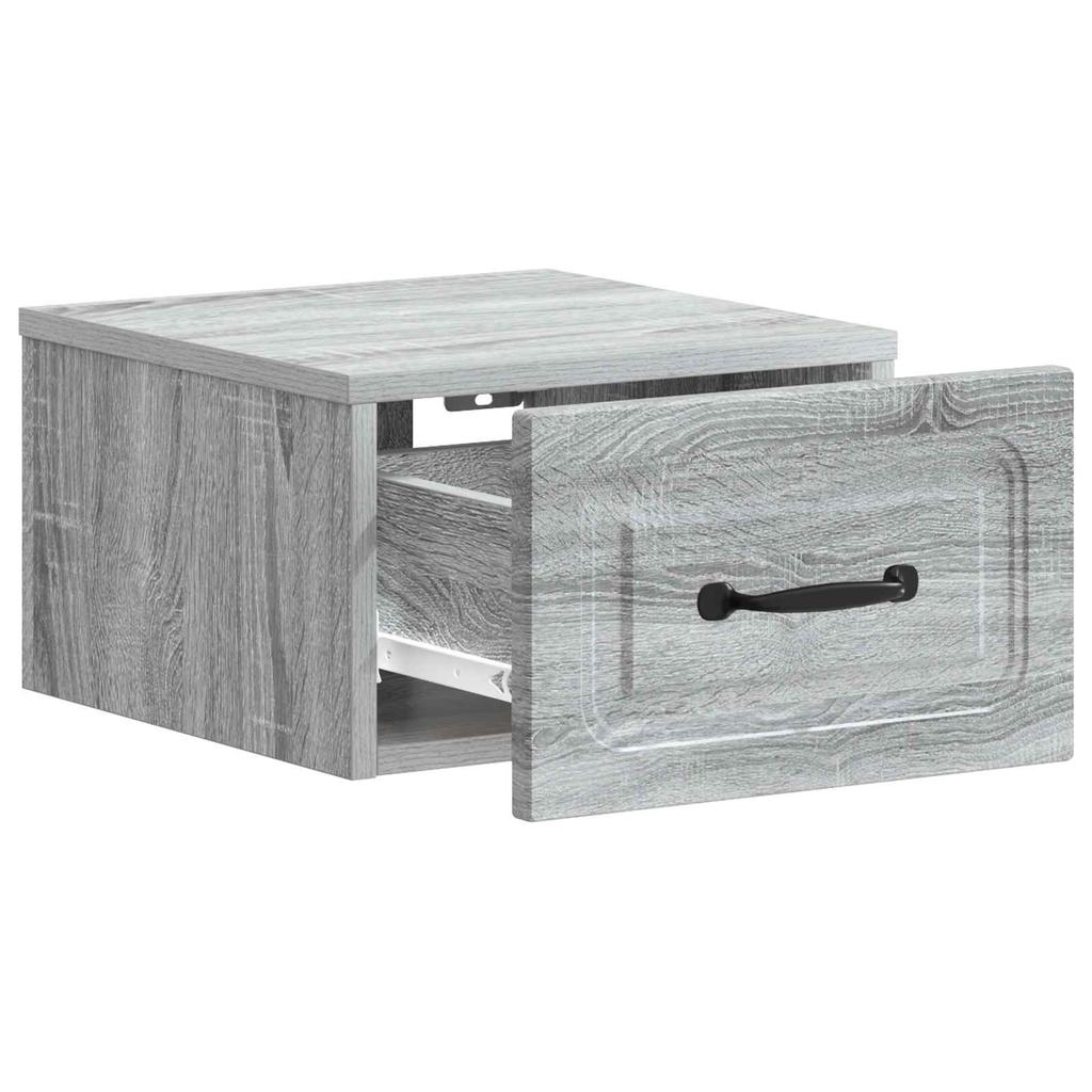 Wall Mounted Nightstand Grey Sonoma 34.5 x 33 x 20 cm