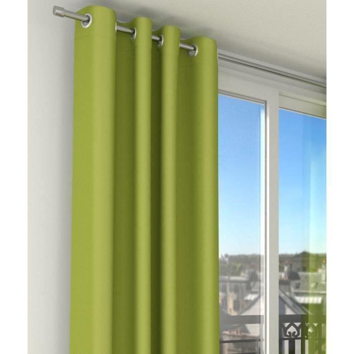 Rideaux occultants - STOP LIGHT - Vert - 2x140x260 cm - 100% polyester - Œillets