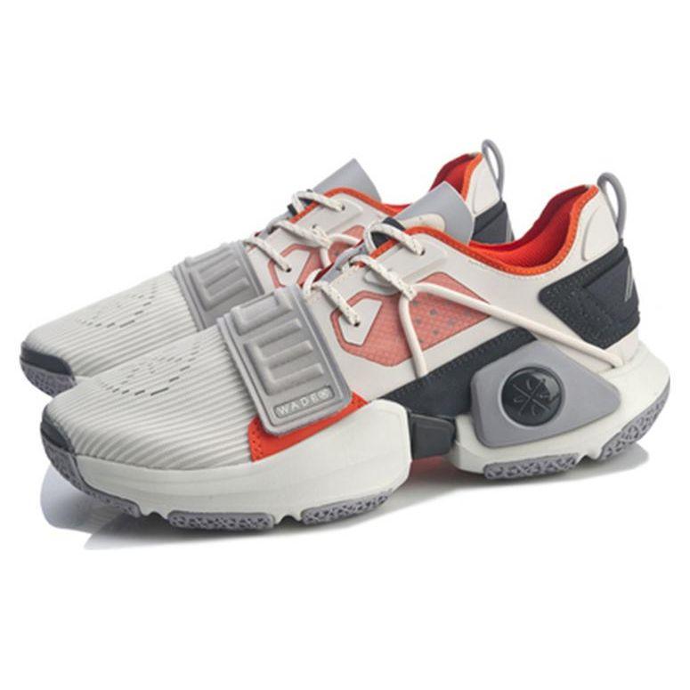 Li Ning Wowtr Shock Absorption Non-Slip Wear-Resistant Low-Top Basketball Shoes Men Sneakers White Gray ABBQ003-4