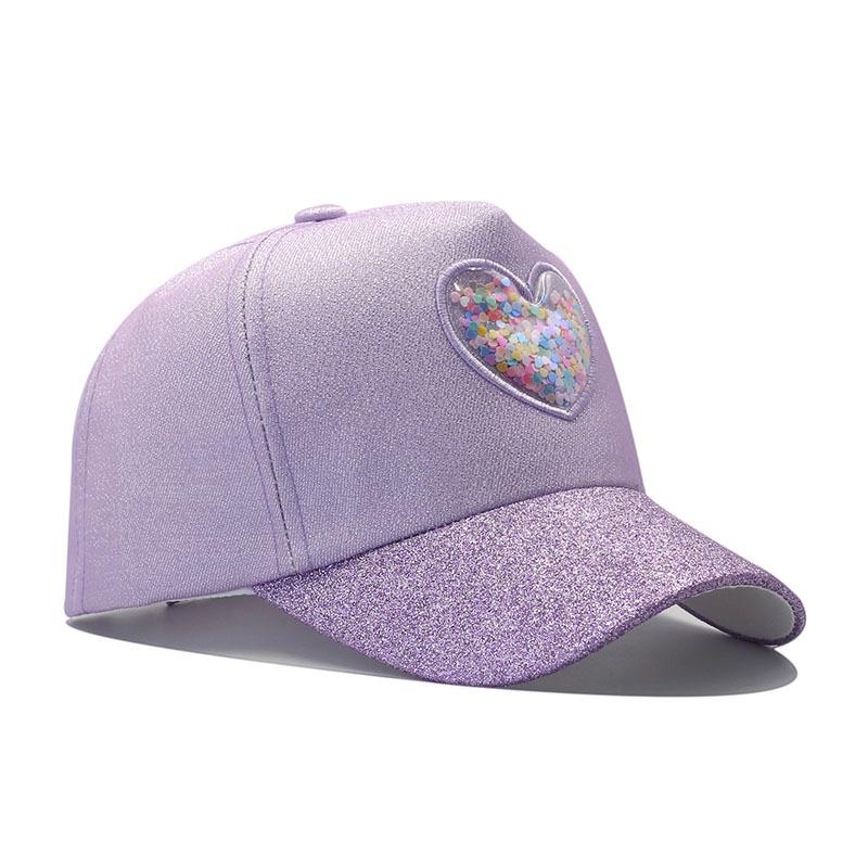 Children's Love Sequined Baseball Cap Spring and Summer Breathable Mesh Visor Outdoor Girls Cap - Year