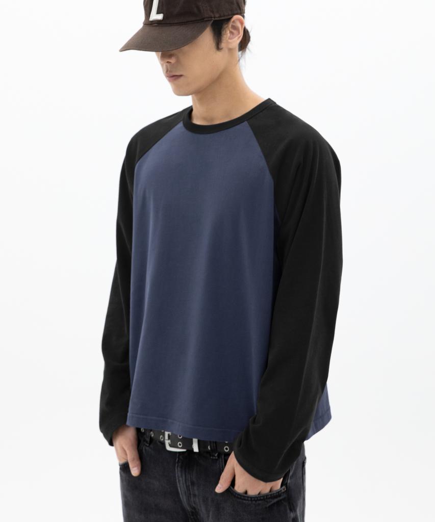 BRENSON Pitched Raglan Long Sleeve (Dark Grey/Black)