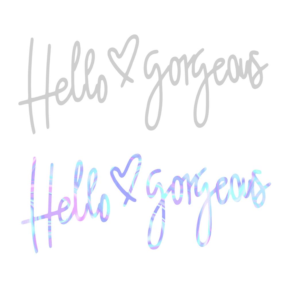 Hello Gorgeous Car Sticker 8.3x3cm Rearview Mirror DIY Decorative Decal Automatic Motorcycle Laptop Styling Modification Sticker