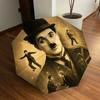 1 Stück Charlie Chaplin Automatischer Faltregenschirm, Tragbares faltbares Design, Lässiges Outdoor-Accessoire L1127113