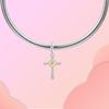 Copper Wings Sister Cross Pendant Charms Fit Original 4Mm Aperture Bracelet Charm Beads Necklace Diy Female Jewelry