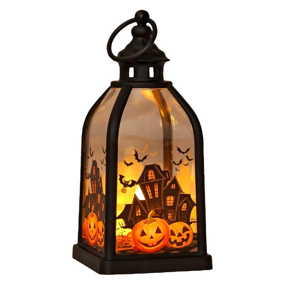 Creative Halloween LED Lamp Battery Powered Decorative Halloween Night Light Portable Handheld Ghost Lantern Car Interior