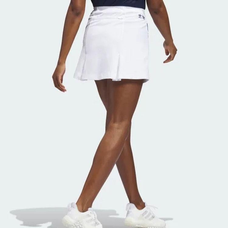 Adidas Originals X Bogey Boys Collaboration Solid Color Golf Versatile Skirt With Built-In Shorts Women Skirts White IB2936
