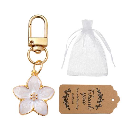 Bag Pendant Transparent Resin Flower Keychain Small Portable Decorative Pendant Bags Phones Wallets Cars Bright Colorful Accessory