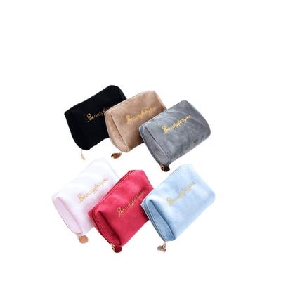 Women's Cosmetic Bag Zipper Velvet Beauty Makeup Bags Travel Female Girl Brush Lipstic Storage Toiletry Kit Pouch Toiletry Bags