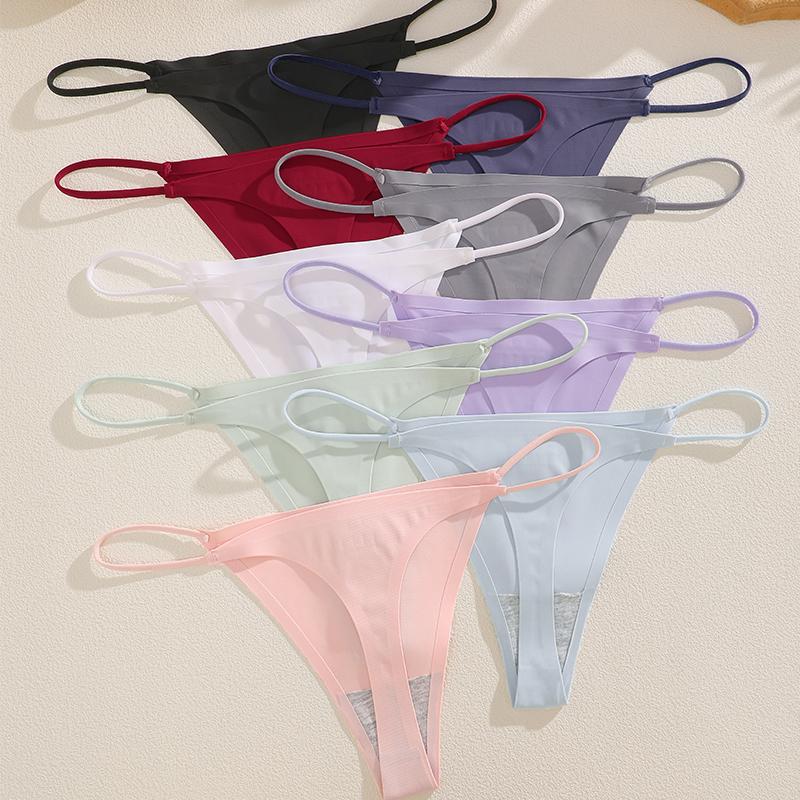 5Pcs/Set Sexy Minimalist Thong Underwear for Women Low Rise Thin Strap Seamless Soft Comfortable Briefs