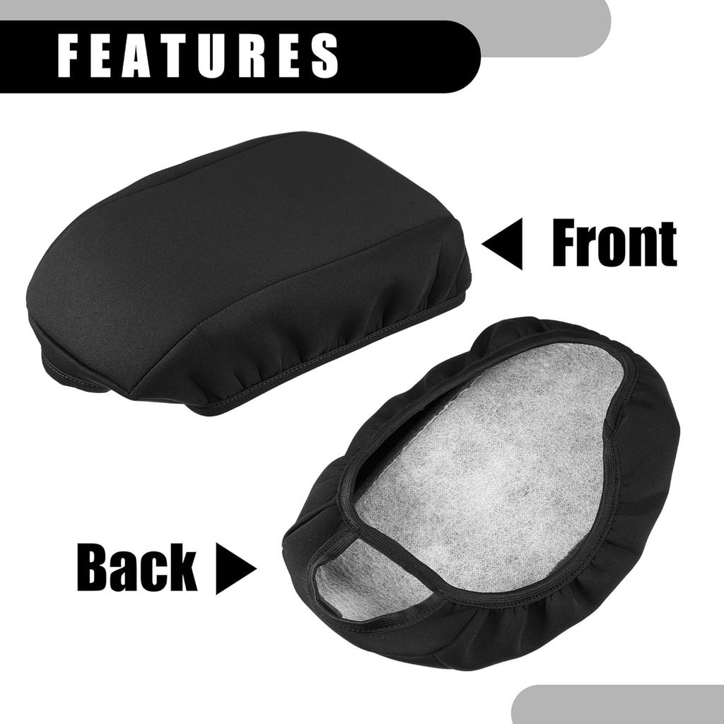 Center Console Seat Armrest Cover - Car Inner Seat Armrest Lid Storage Covers Trim - for Ford Escape 2017-2019 Neoprene Fabric Black - 1 Pc