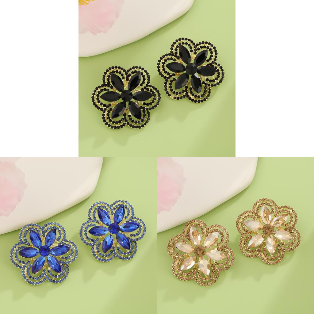 Floral Water Drop Earrings With Crystals For Women And Men Autumn
