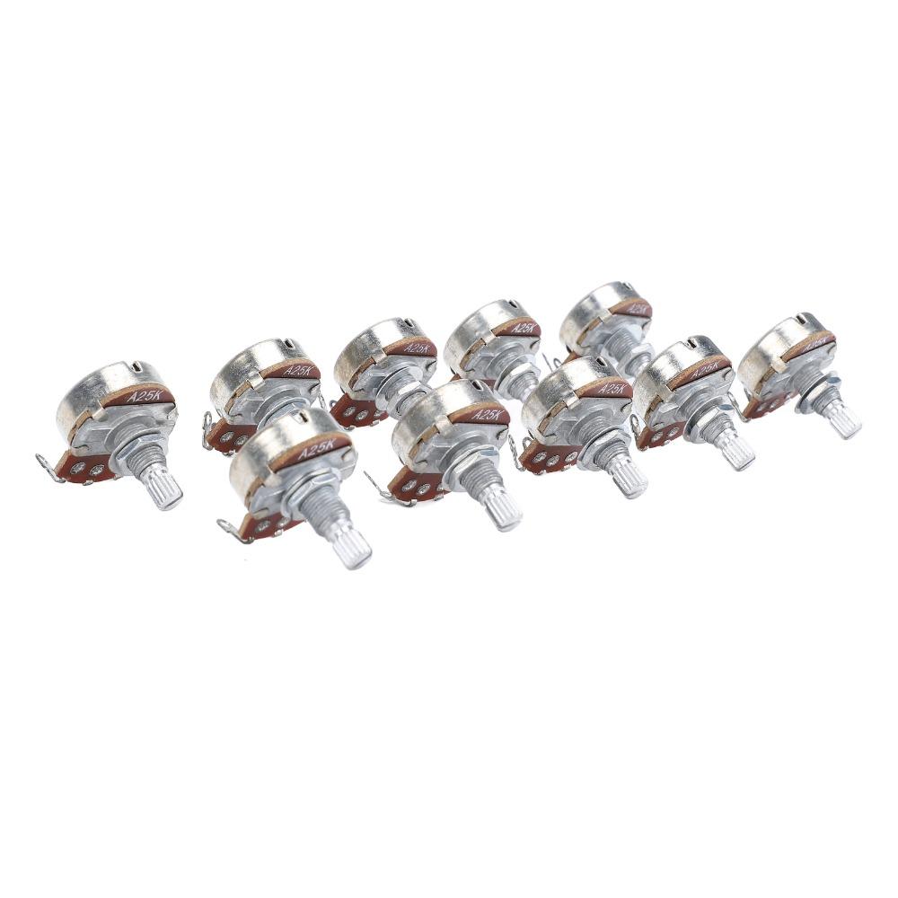18mm Shaft Bass Guitar Pots Metal Audio Taper Potentiometers Electric Bass Guitar