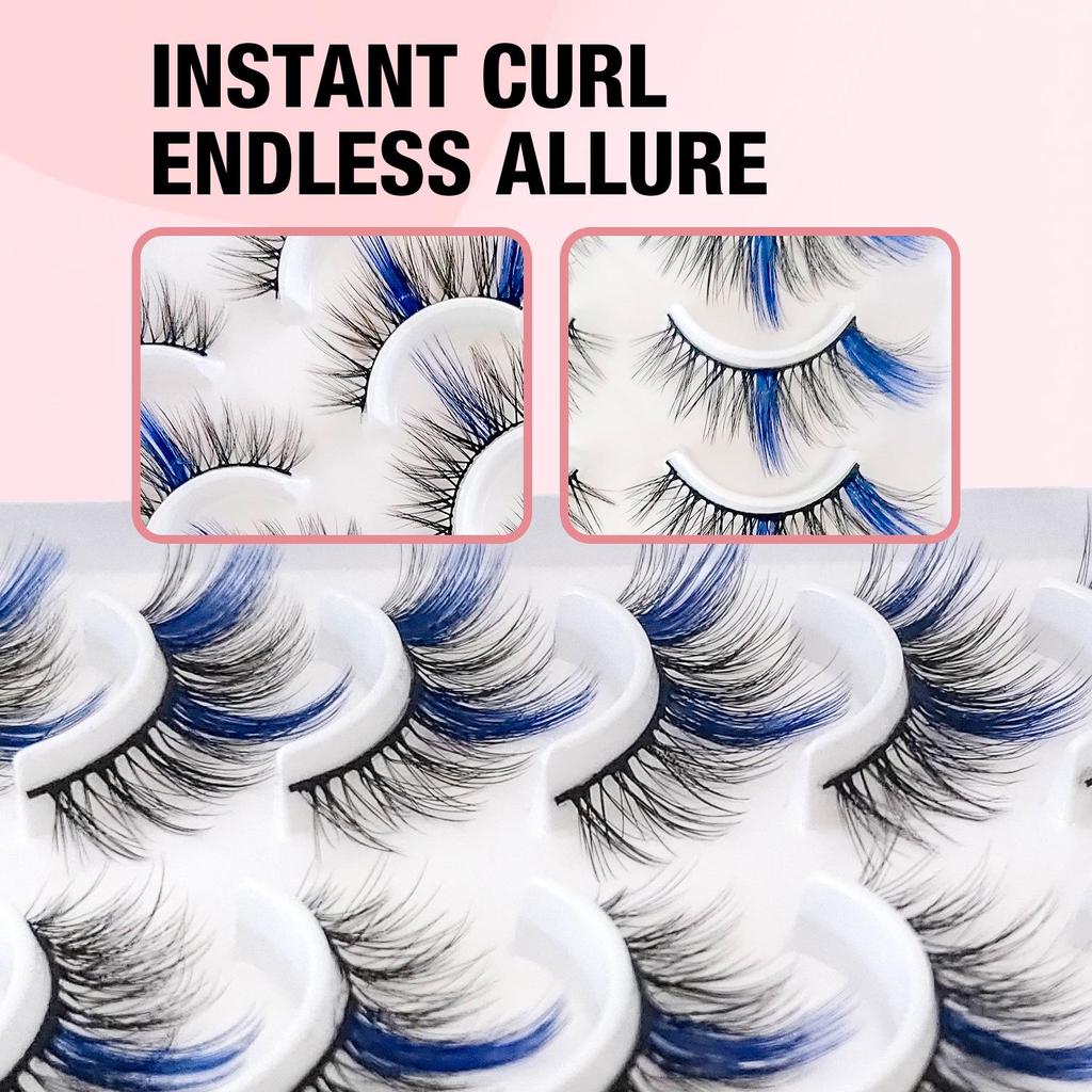 Cross-border Multicolor 3D Eyelashes: Thick, Voluminous Eye Accents for Children's Day, Halloween, Christmas, and Cosplay