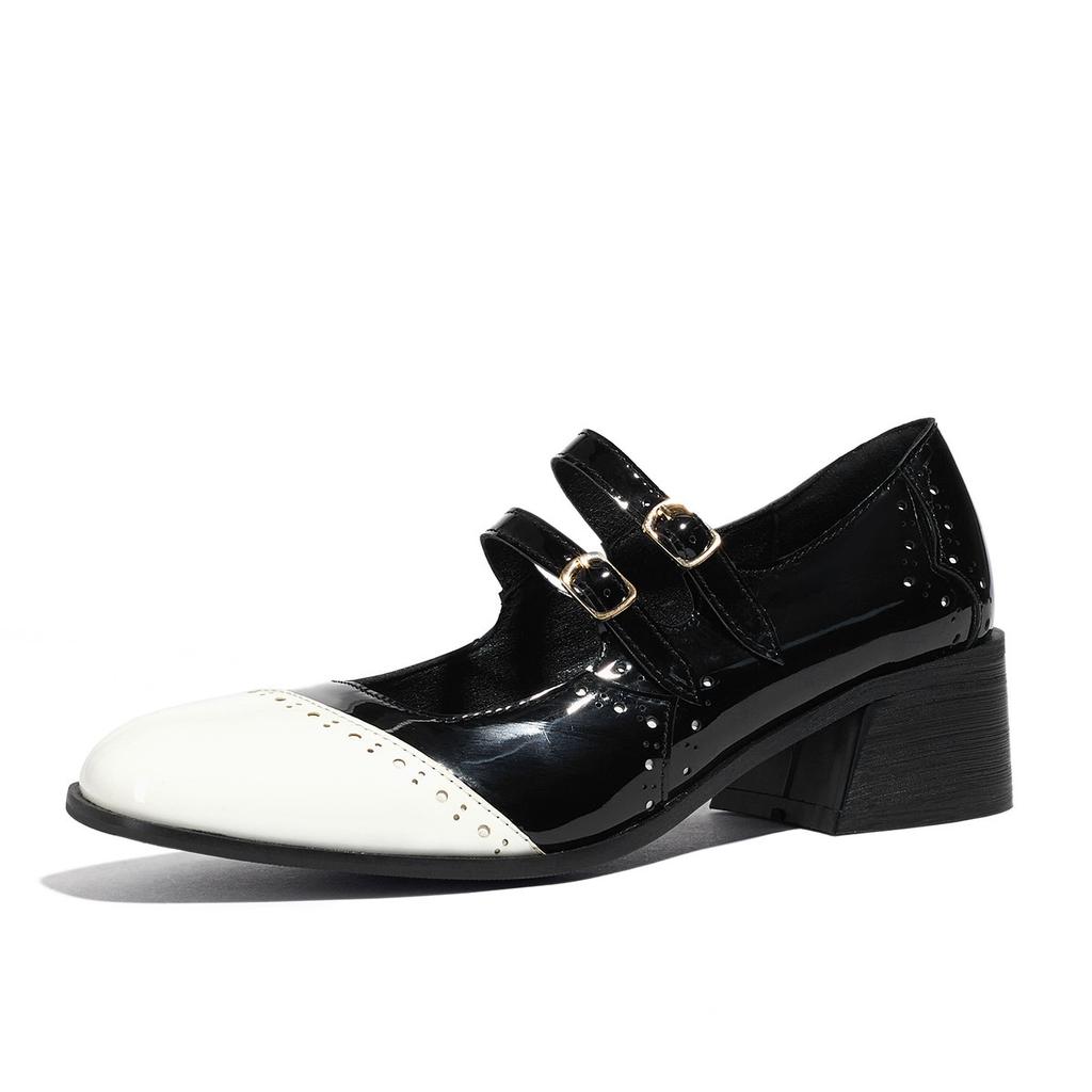 Source Spring and Autumn Fashion High Heel Double Breasted Large Size Color Matching Light Mouth Single Shoes