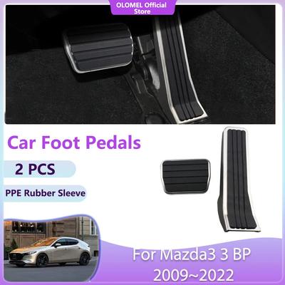 Car Foot Pedal For Mazda3 3 BP 2009~2024 Stainless Steel Accelerator Non-slip Fuel Brake No Drilling Alloy Cover Pad Accessories