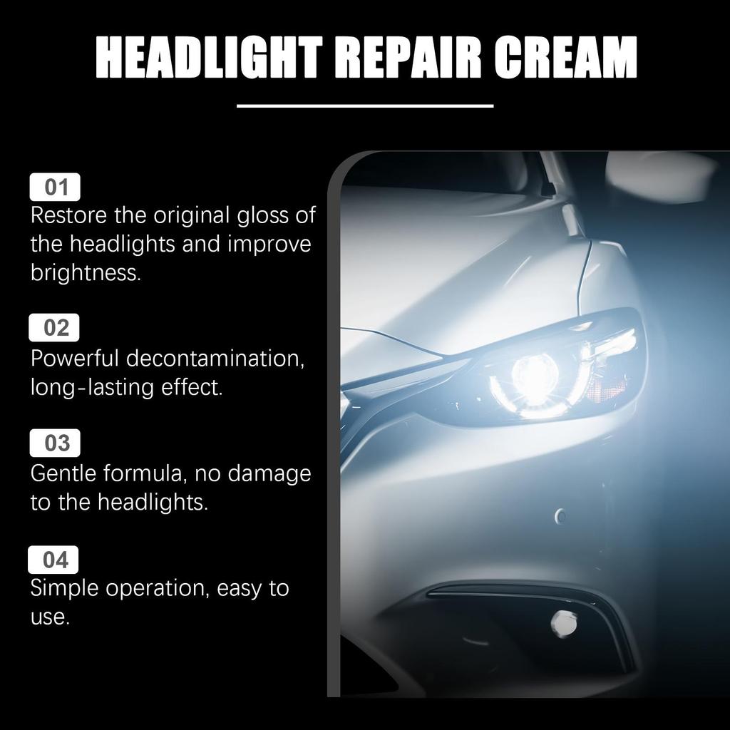 RAYHONG Headlight Refurbishing Cream Lamp Repair Polishing Care Cleaning Decontamination De-yellowing Refurbishing Care Agent