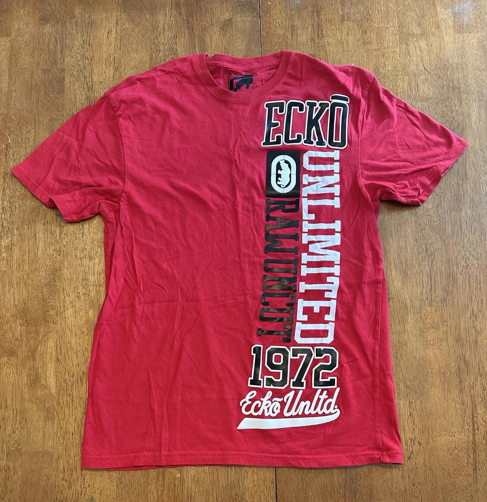 Ecko UNLTD. T Shirt Large Red Spellout Textured XL
