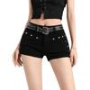 Korean-Style Sexy High-Waisted Rivet Denim Hot Pants - Plus Size, Hip-Hugging Summer Shorts for Women 2025