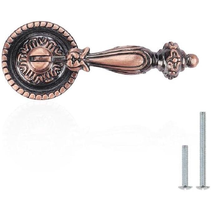 

Ручки для ящиков Probrico с одним отверстием, винтажные ручки для дверей кухонных шкафов, ящиков комодов и шкафов, в европейском стиле, античная медь 10