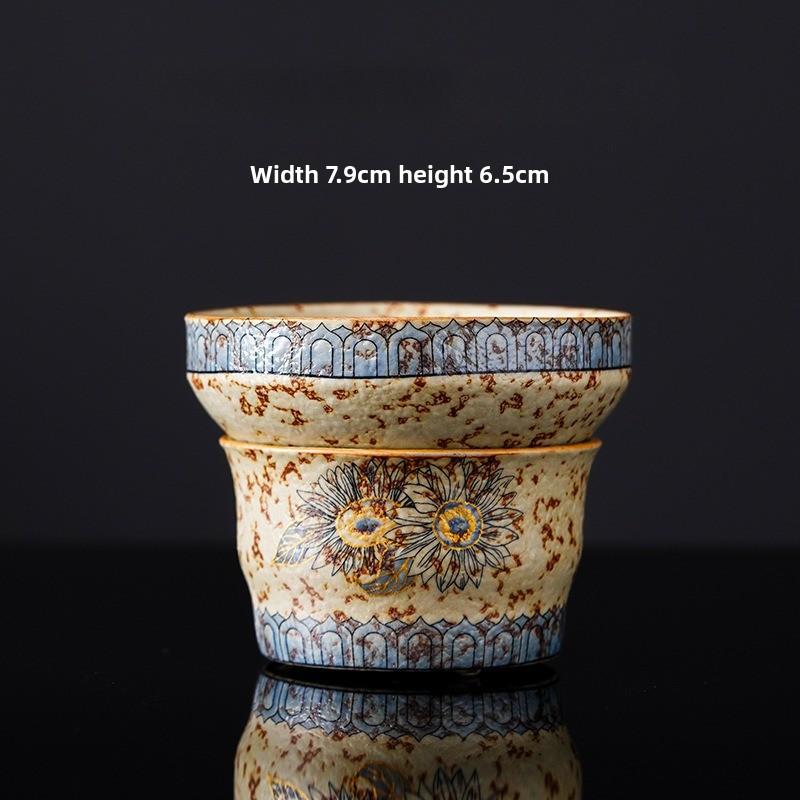 Blue and White Porcelain Tea Strainer Integrated with Ru Kiln Fairness Cup Chinese Style Filter for Gongfu Tea Ceremony