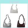 Large Pu Shoulder Bag For Women With Vintage Style And Folded Design For Daily Use