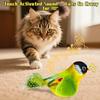 [Cat Toy] Interactive Plush Bird Teaser Toy for Cats - Realistic Chirping Sound, Artificial Feathers, Fluffy Feather Sticks, Single-hunting Fun