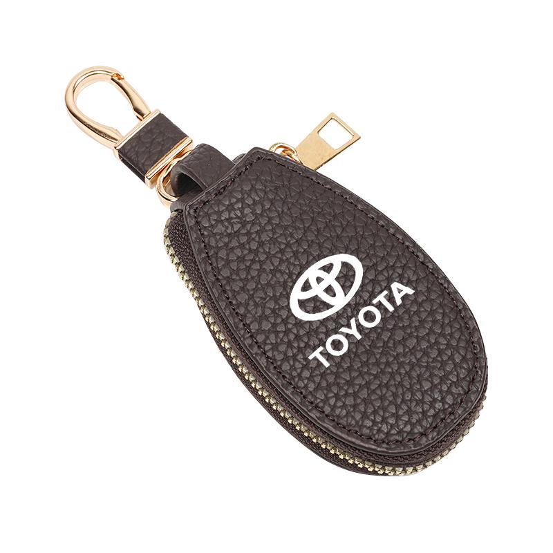Car Key Bag Cover Keychain Ring Leather Protection Case For Toyota GR 86 Corolla RAV4 CHR Yaris Camry Prado Prius Avensis Hilux