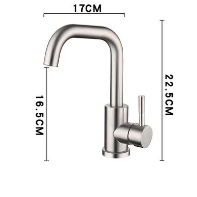 Zhishi Brushed Stainless Steel Bathroom Basin Faucet