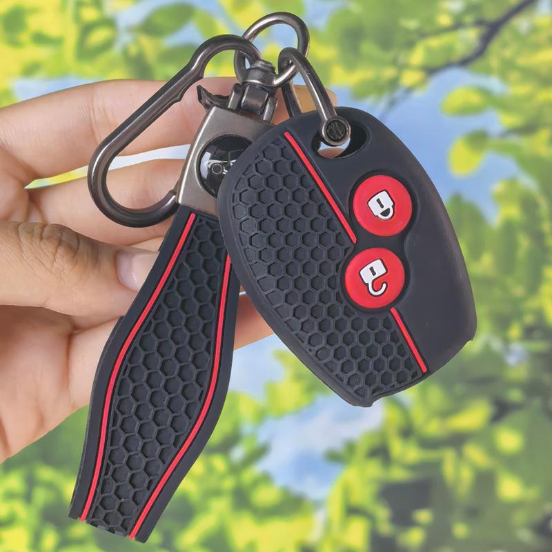 Anti-slip Silicone Key Shell With Keychain For Renault Megane Espace Duster Logan Fluence Clio Dacia Sandero Auto Key Fob