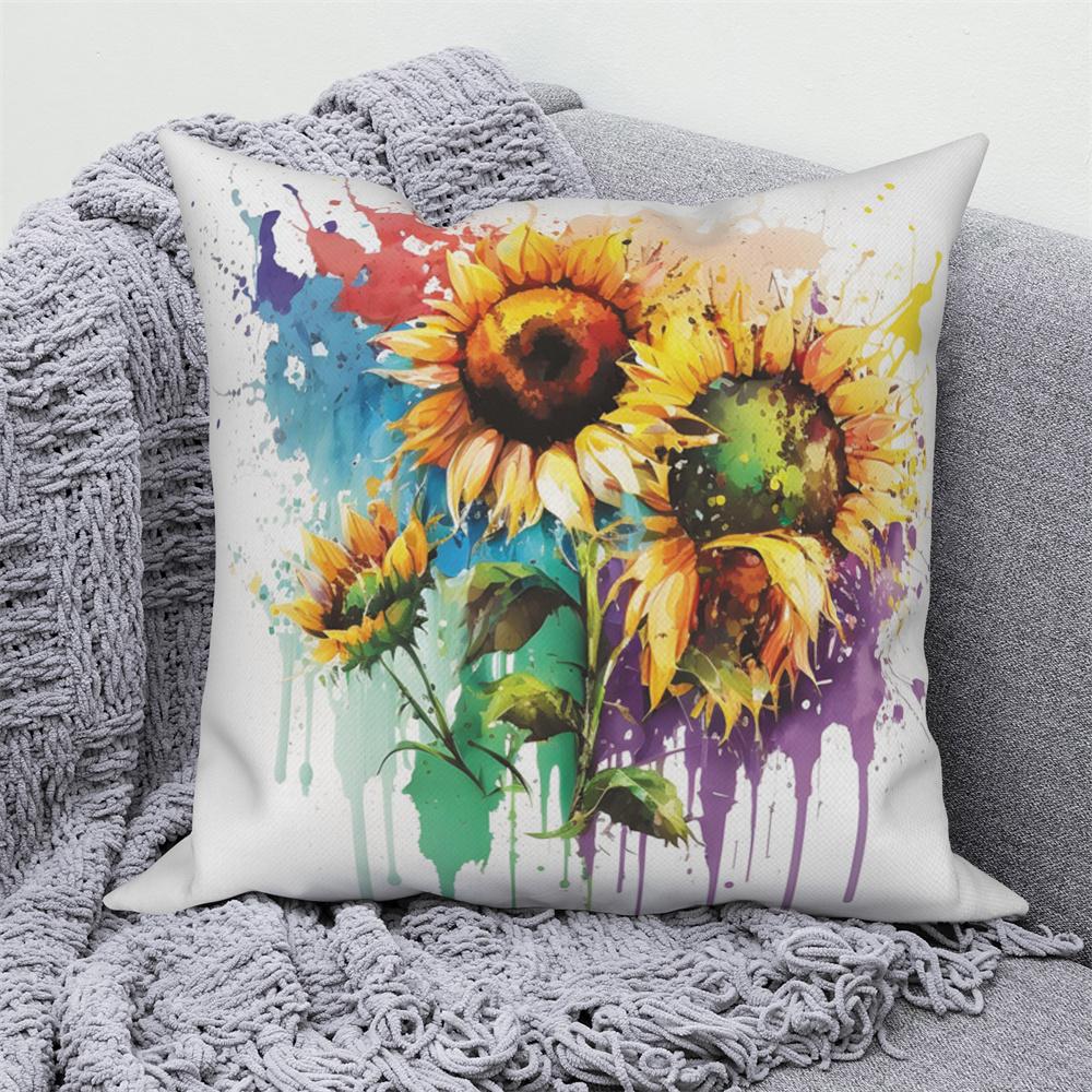 Sunflower Decorative Pillow Cover Cushion  Throw   for Sofa Car Living Room Decoration