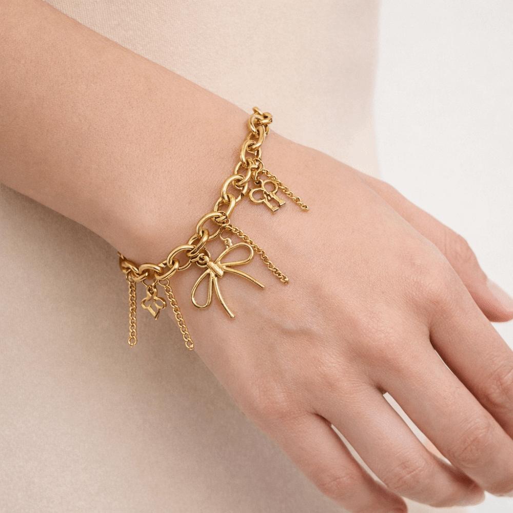 Love Heart Hollow Bracelet Flower Charm Bangle Sweet Gold Plated Bracelet  Valentine's Day