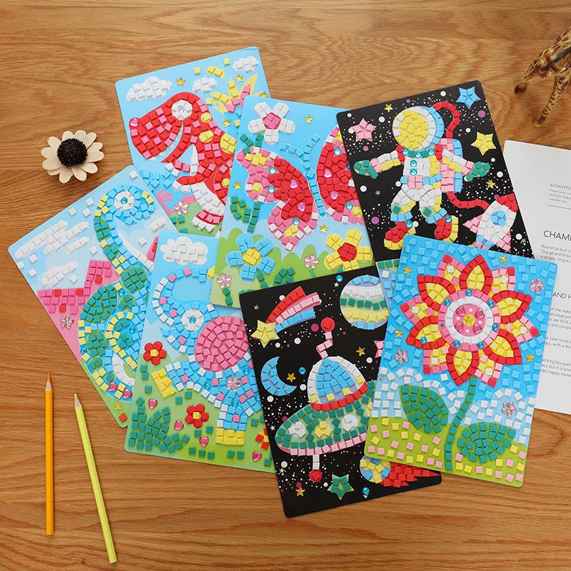 Dziecięca mozaika diamentowa DIY, zestaw naklejek EVA - Ręcznie robiona zabawka edukacyjna