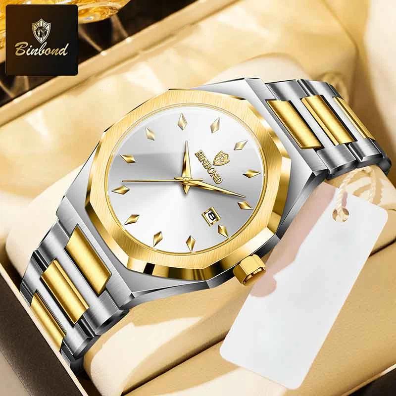 New Luxury Men's Quartz Watch Stainless Steel Strap Fashion Casual Waterproof Watch Top Business Calendar Men's Watch