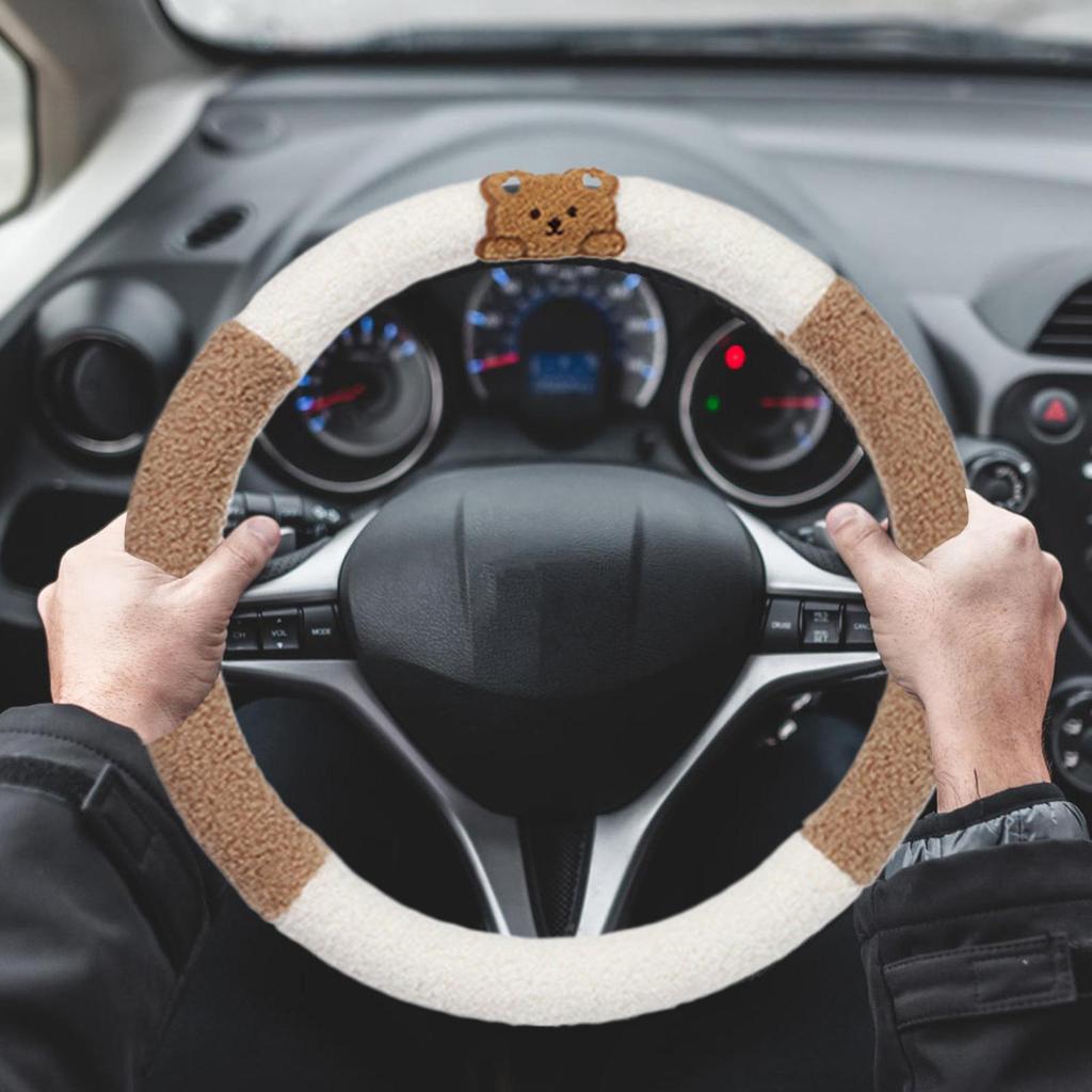 Lenkradabdeckung Herren 15 Zoll Warmes Auto-Griff-Dekor Niedliche Lenkradabdeckung Mit Tierdesign Zur Dekoration Herren Damen