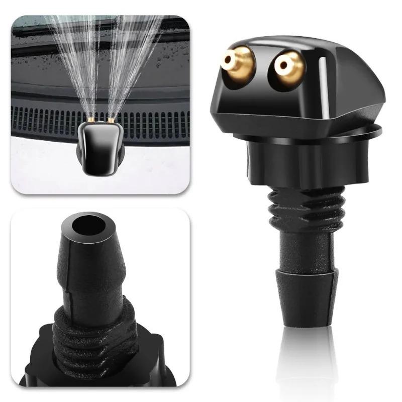2-Hole Car Windshield Wiper Nozzle Universal Auto Front Windshield Wiper Arm Washer Water Spraying Head Replacement Accessories