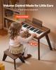 VEVOR Kids Piano Keyboard, 37 Key Wooden Digital Piano for Kids, Mini Music Educational Instrument Toy Set with Realistic Sound, Dual Power