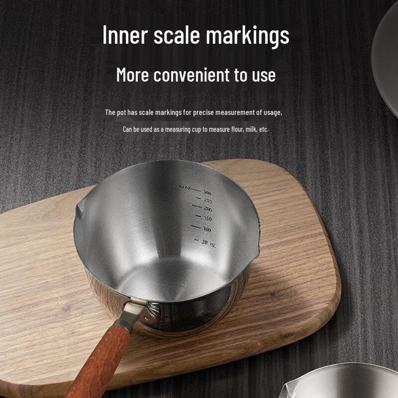 KOBACH 304 Stainless Steel Instant Noodle Pot with Beech Handle