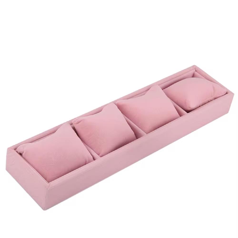 

Высококачественный розовый лебедь голова 4 ячейки подушка поднос для часов браслетов дисплей поднос коробка для хранения ювелирных изделий цепочки для браслетов дисплей розовый