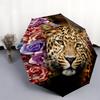 Golden Leopard Pattern Rain Umbrella
